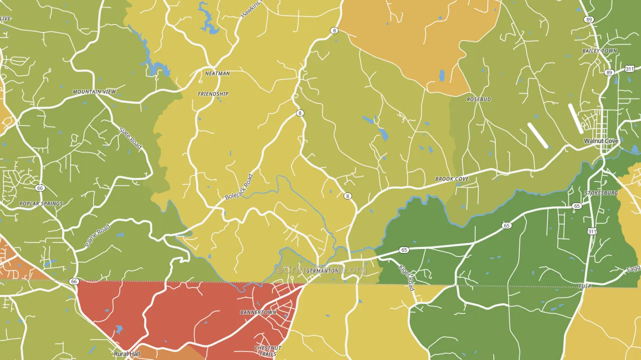Germanton, NC Map of Murder Rates