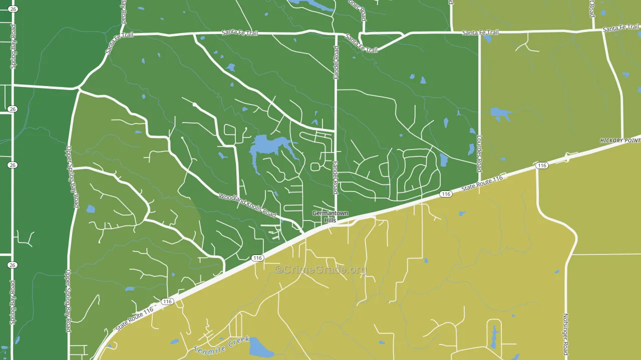 Germantown Hills, IL Map of Murder Rates