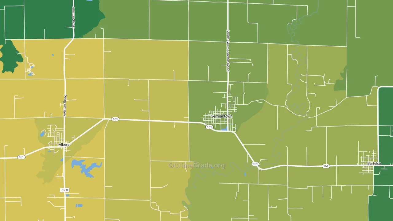 Germantown, IL Map of Murder Rates