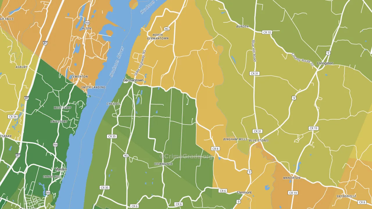 Germantown, NY Map of Murder Rates