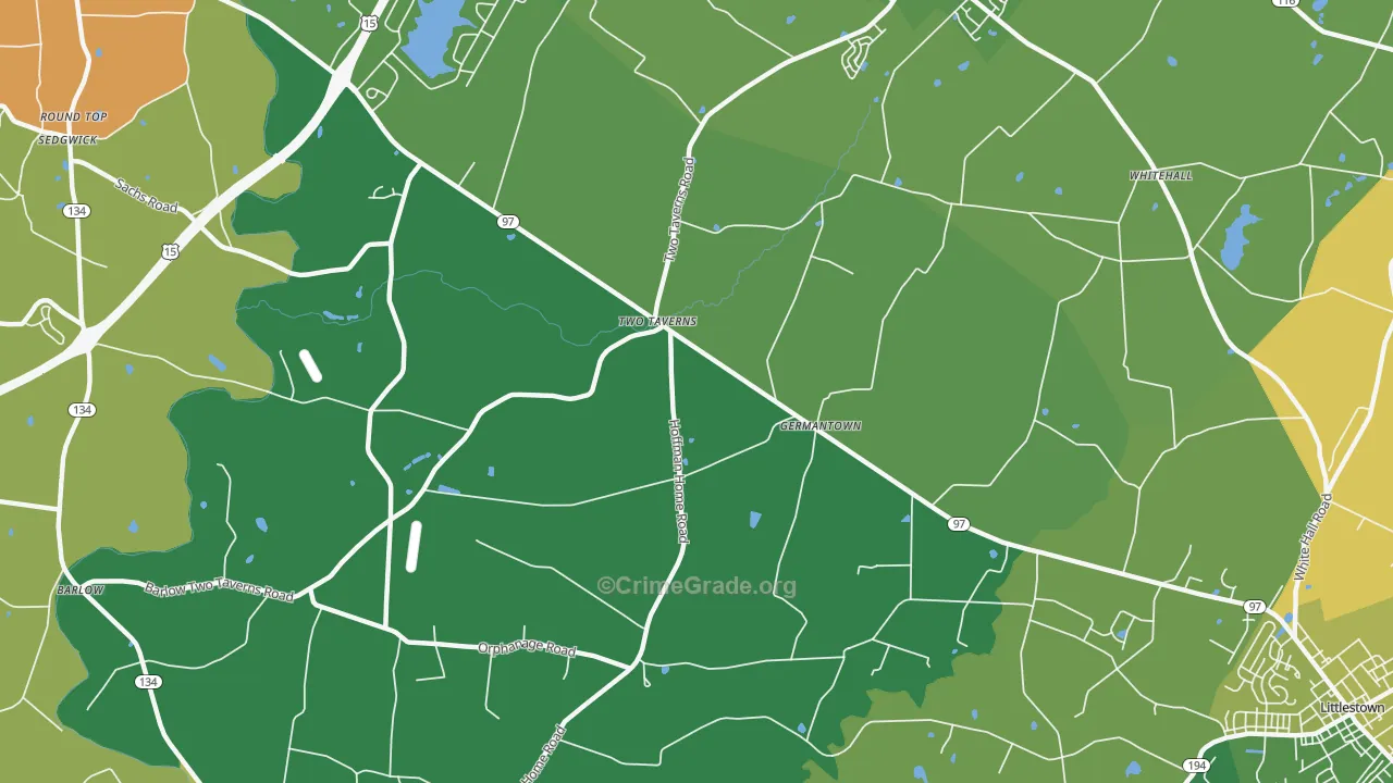 Germantown, PA Map of Murder Rates