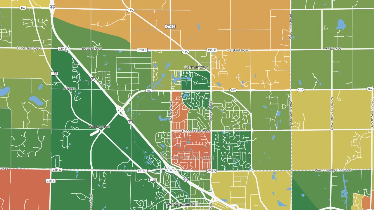 Germantown, WI Map of Murder Rates