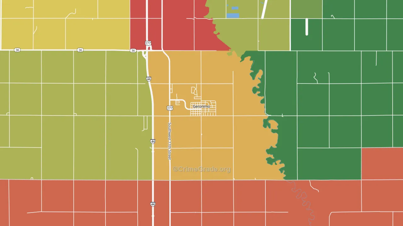 Geronimo, OK Map of Murder Rates