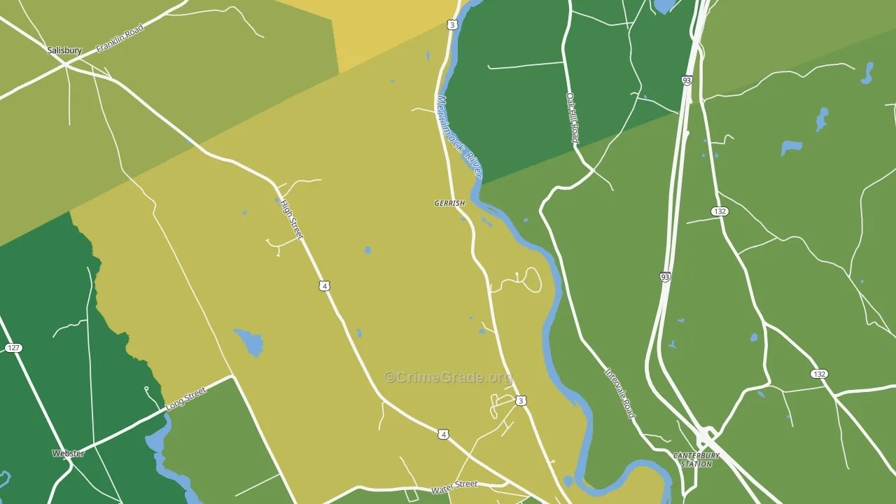 Gerrish, NH Map of Murder Rates