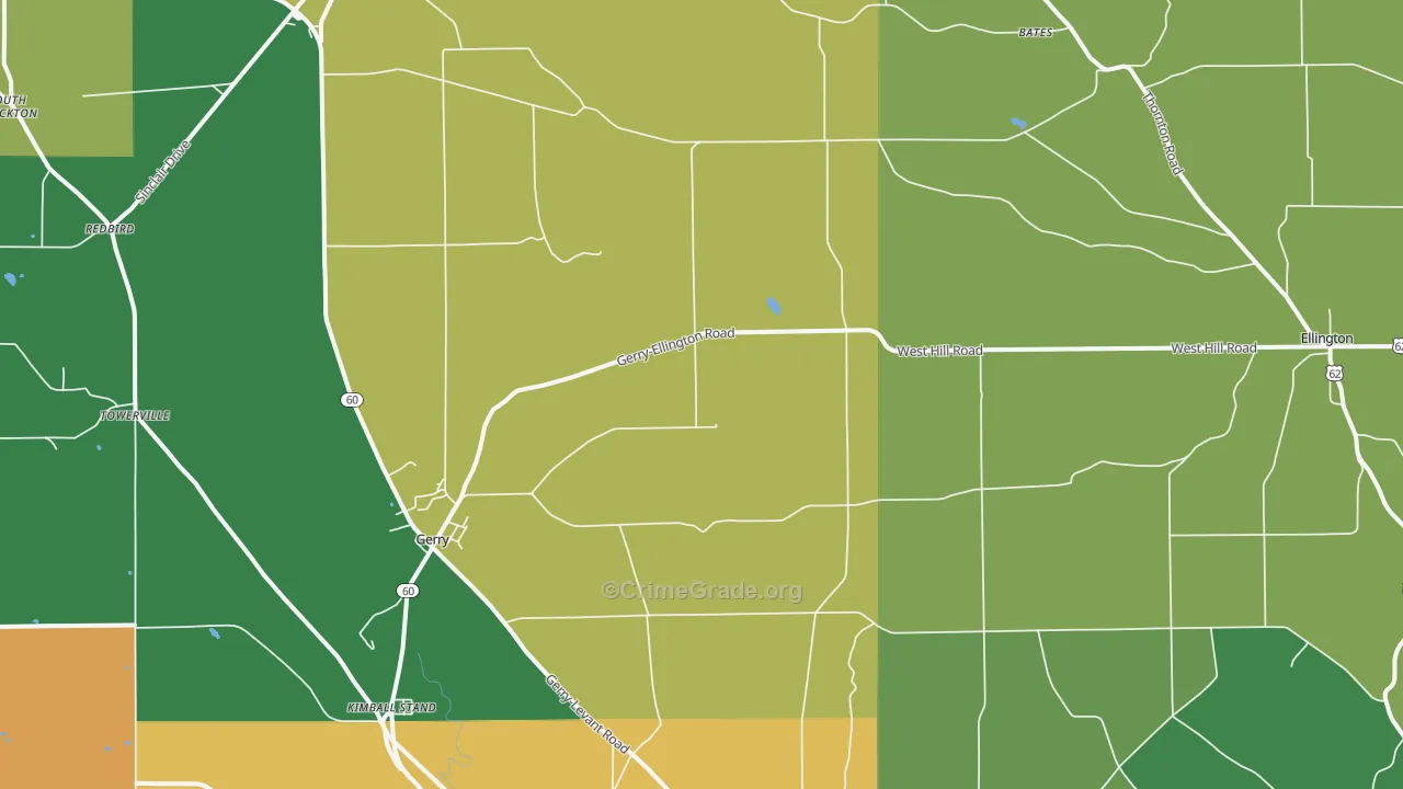 Gerry, NY Map of Murder Rates