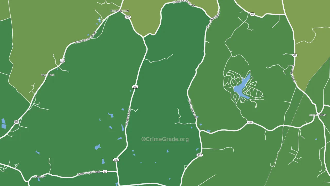 Gethsemane, KY Map of Murder Rates