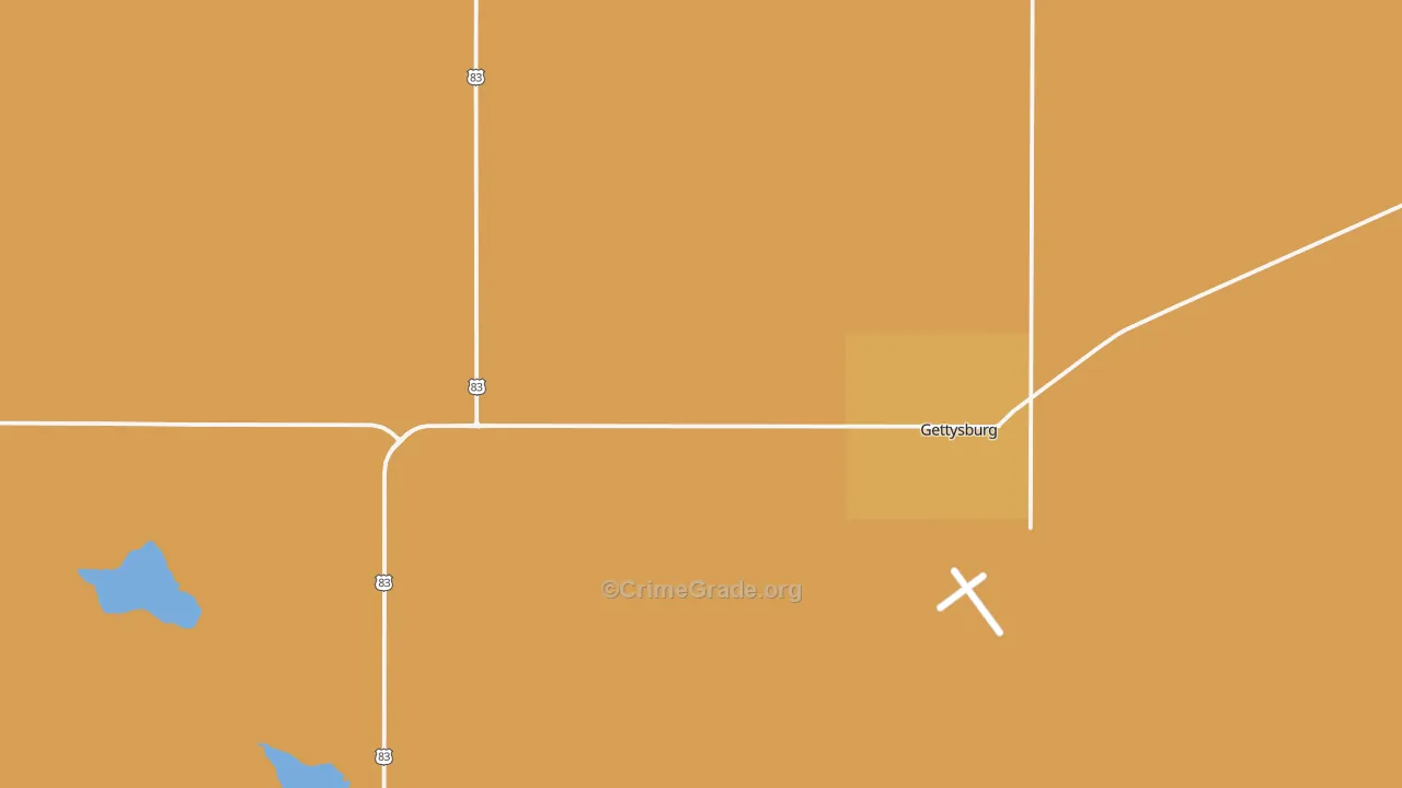 Gettysburg, SD Map of Murder Rates