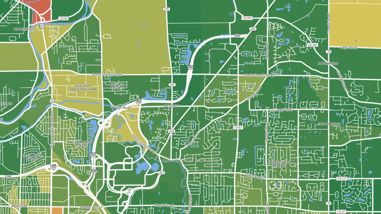 Getzville, NY Map of Murder Rates