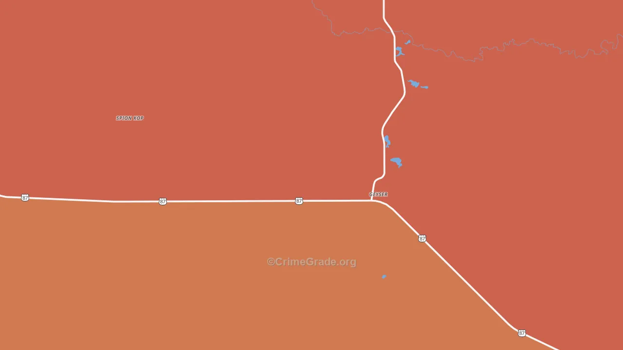 Geyser, MT Map of Murder Rates