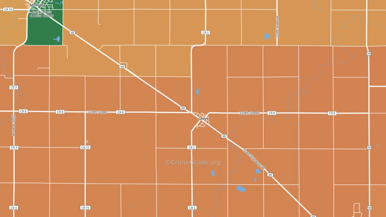 Ghent, MN Map of Murder Rates