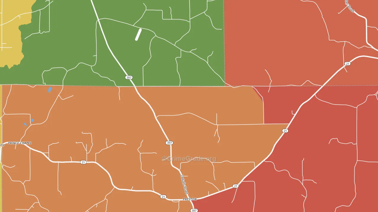 Gholson, MS Map of Murder Rates