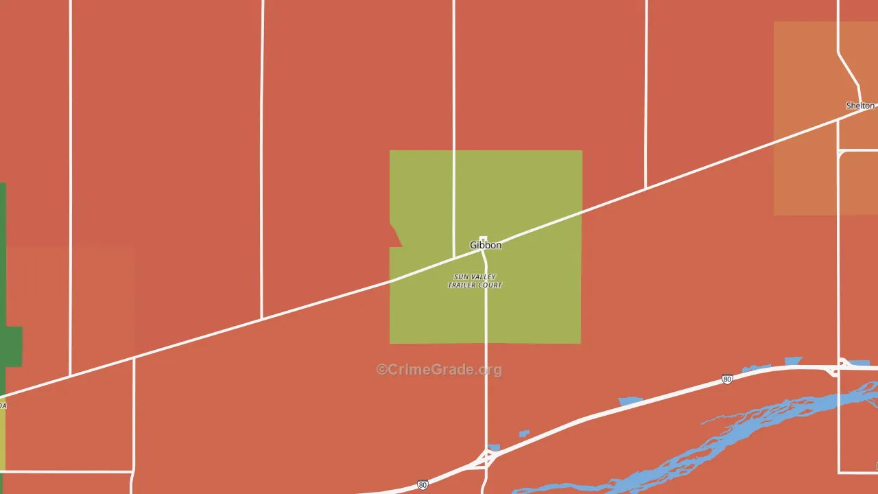 Gibbon, NE Map of Murder Rates