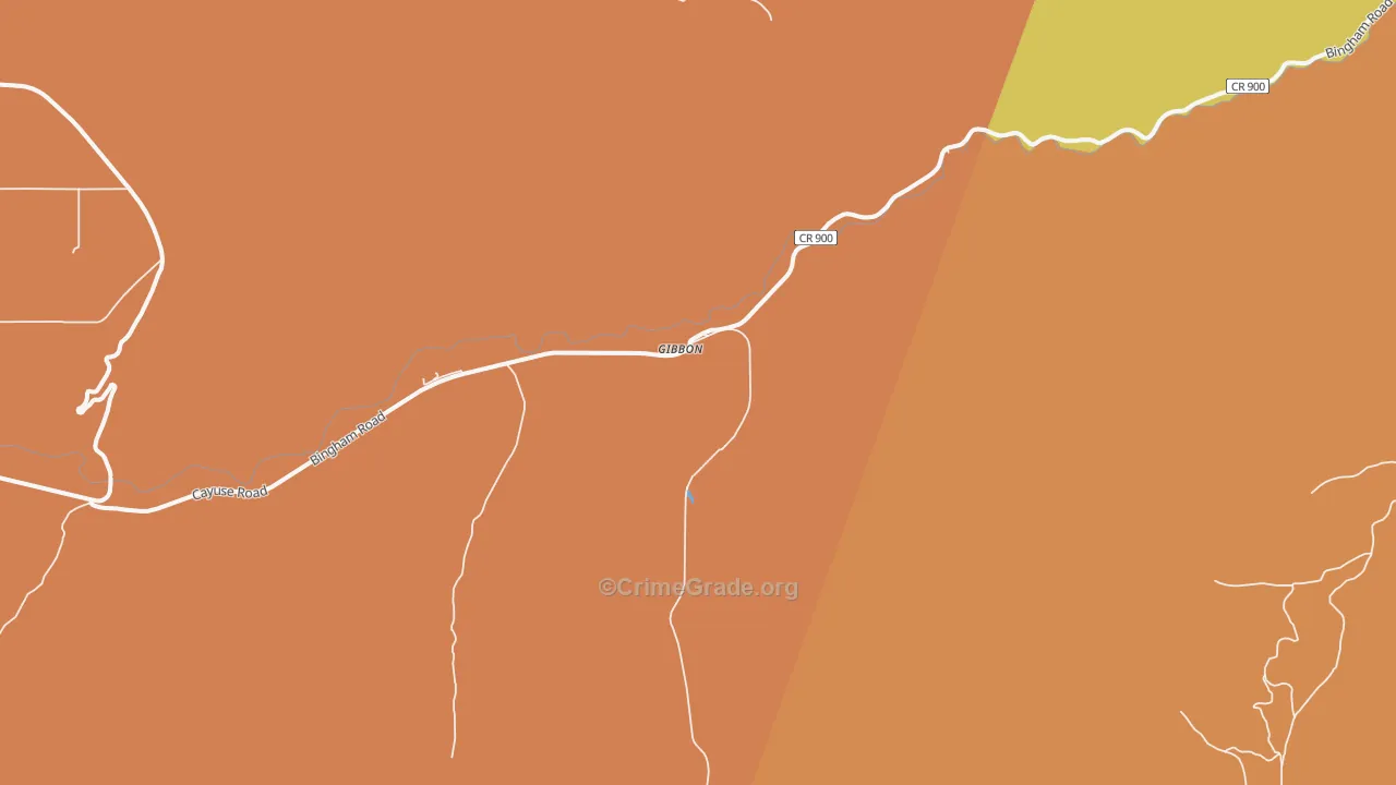 Gibbon, OR Map of Murder Rates