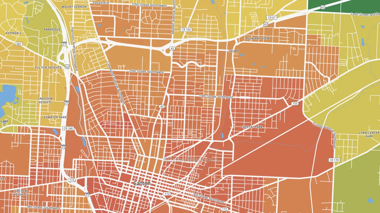 Gibbs, Canton, OH Map of Murder Rates