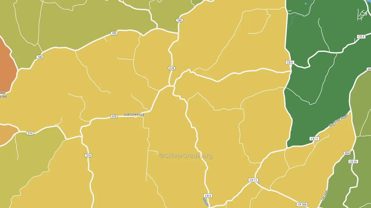 Gibisonville, OH Map of Murder Rates