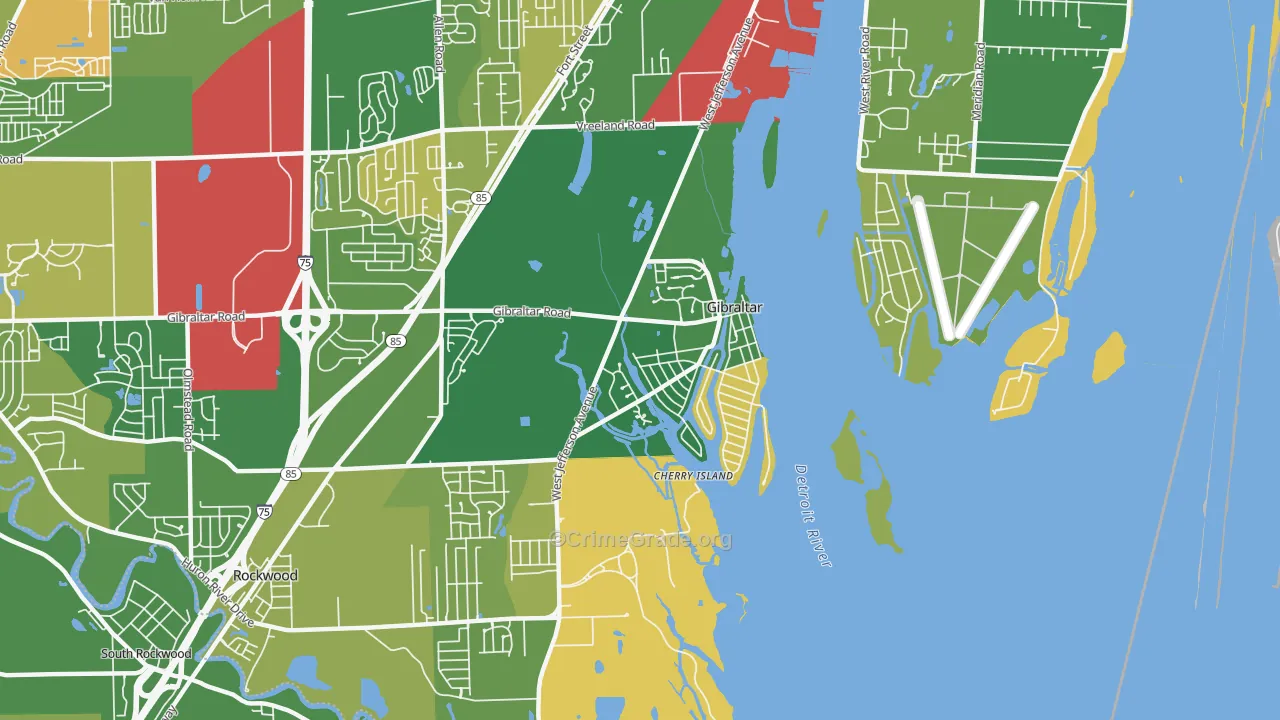 Gibraltar, MI Map of Murder Rates