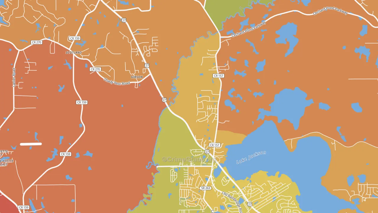 Gibson, FL Map of Murder Rates