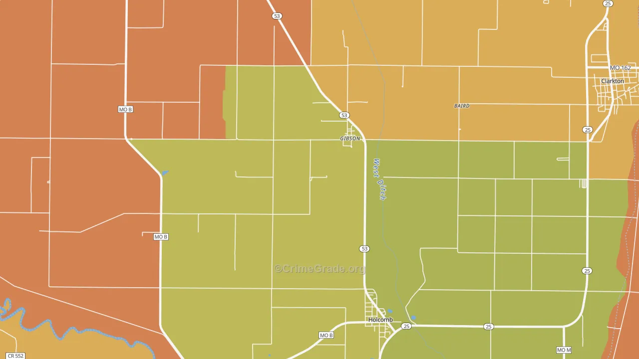 Gibson, MO Map of Murder Rates