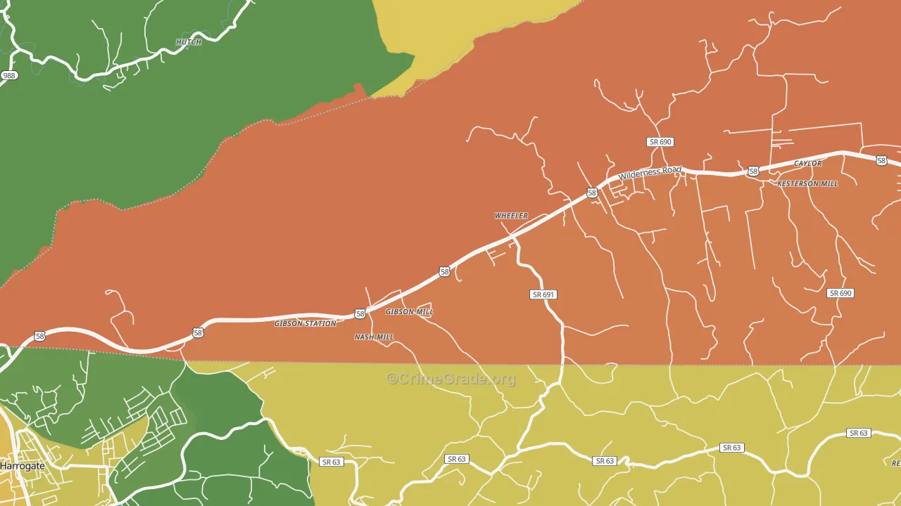 Gibson Station, VA Map of Murder Rates