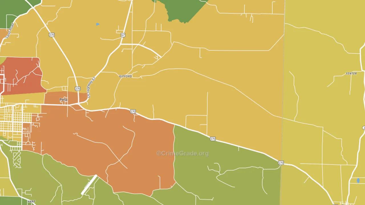 Gifford, AR Map of Murder Rates