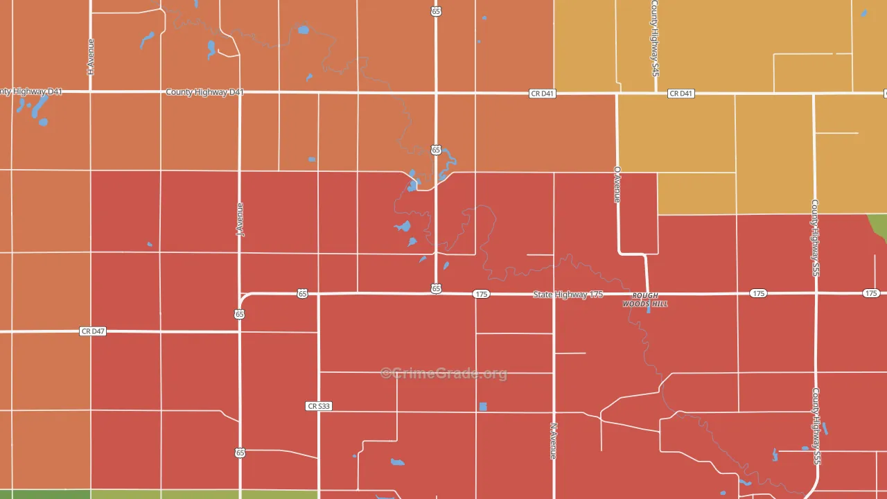 Gifford, IA Map of Murder Rates