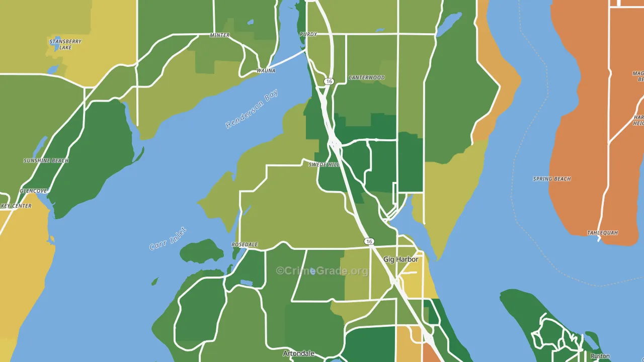 Gig Harbor, WA Map of Murder Rates