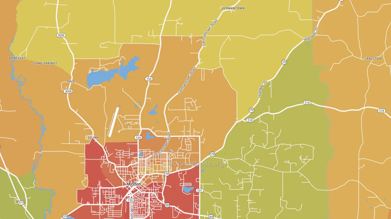 Gilark, LA Map of Murder Rates