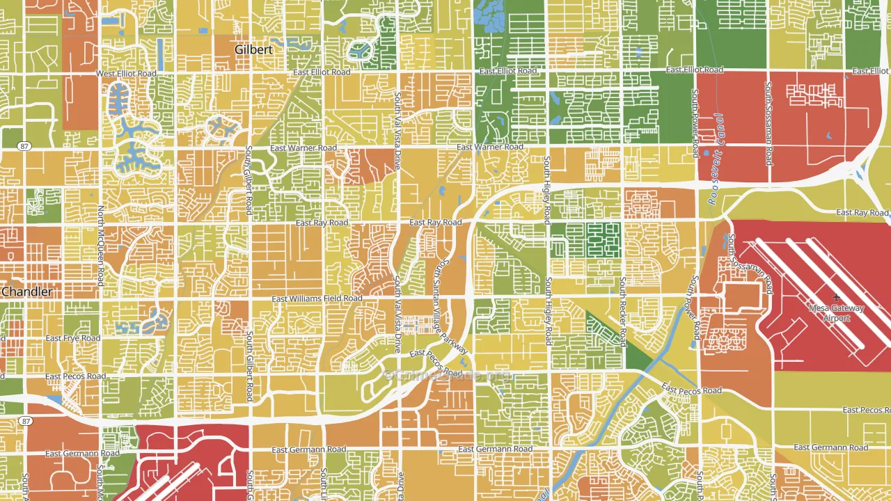 Gilbert, AZ Map of Murder Rates