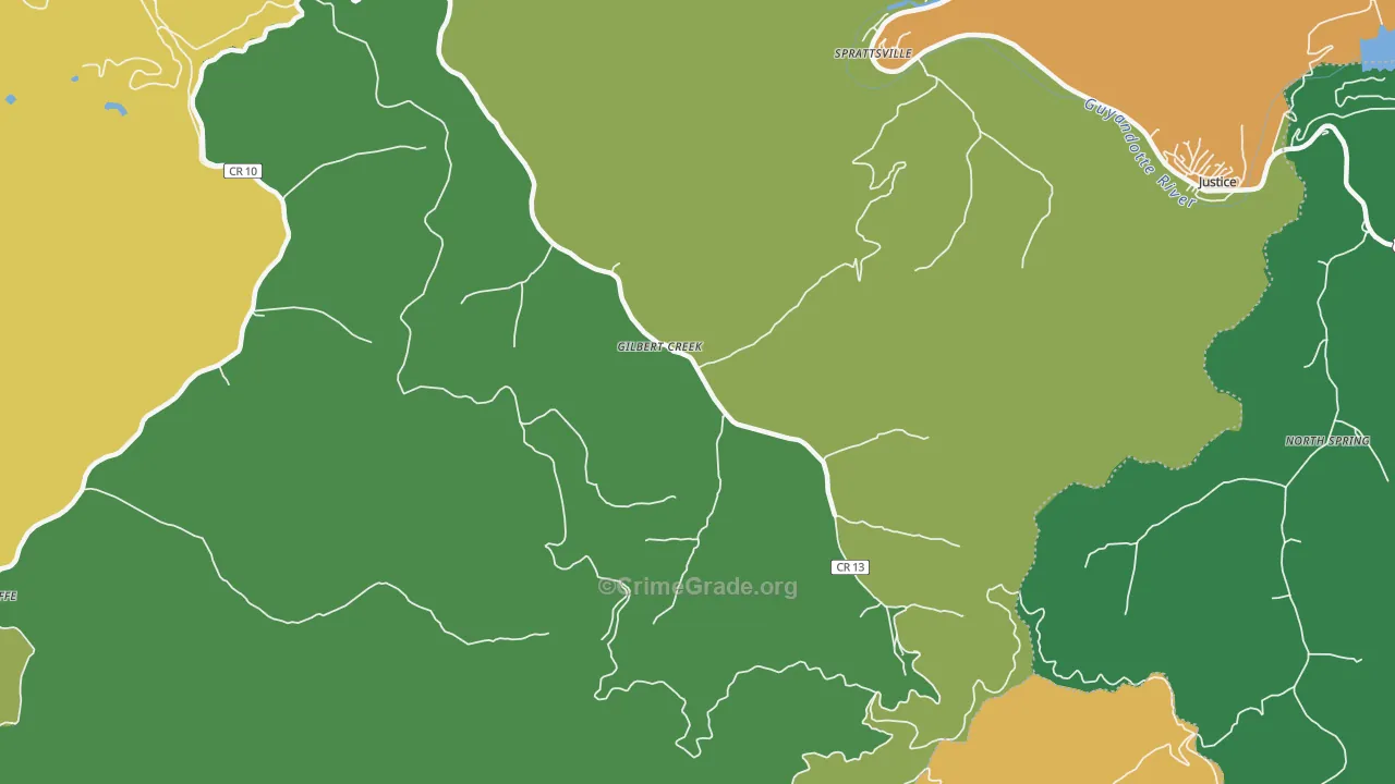 Gilbert Creek, WV Map of Murder Rates