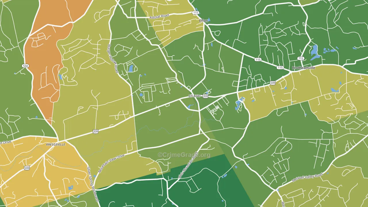 Gilbert, PA Map of Murder Rates
