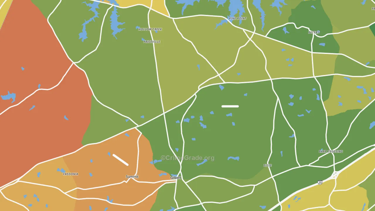 Gilbert, SC Map of Murder Rates