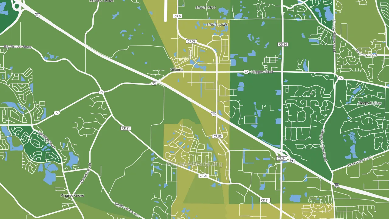 Gilberts, IL Map of Murder Rates