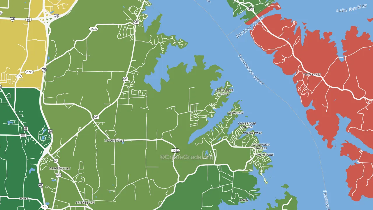 Gilbertsville, KY Map of Murder Rates