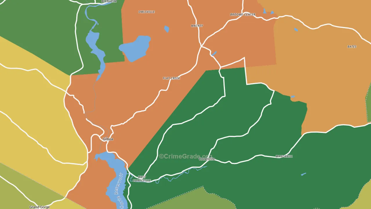 Gilboa, NY Map of Murder Rates