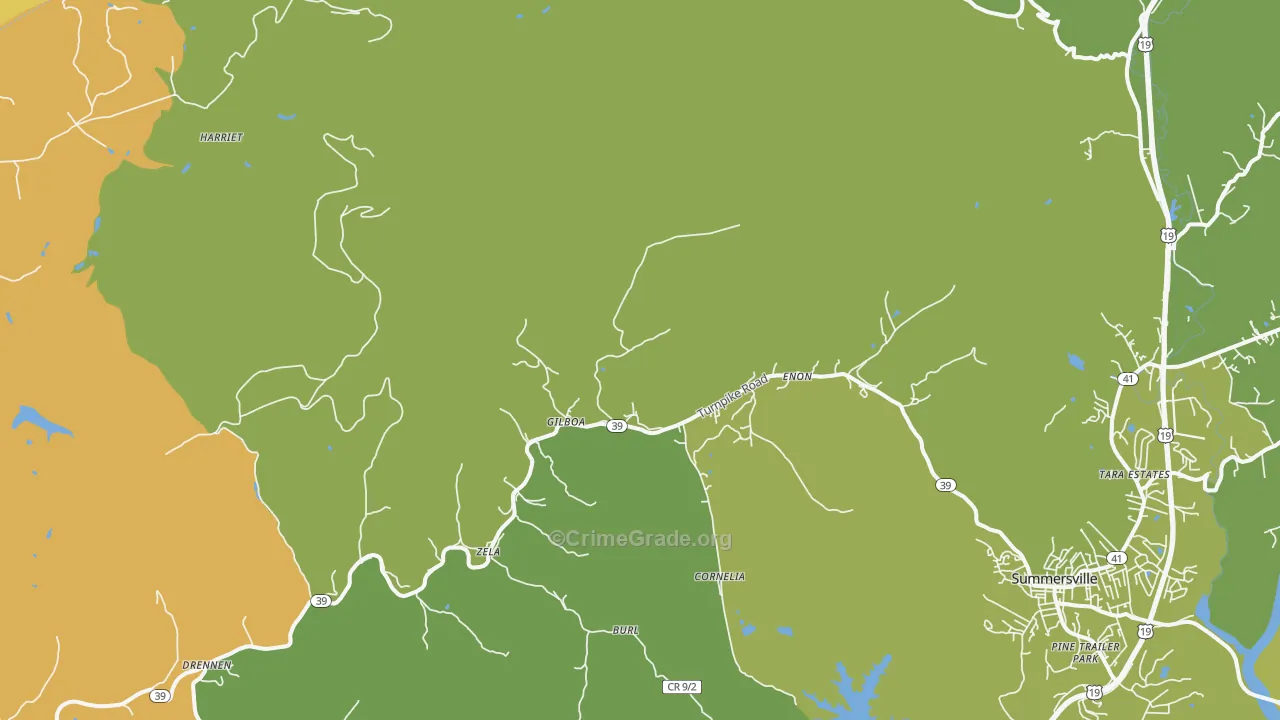 Gilboa, WV Map of Murder Rates