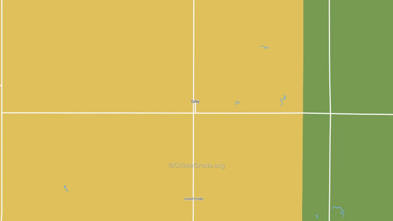 Gilby, ND Map of Murder Rates