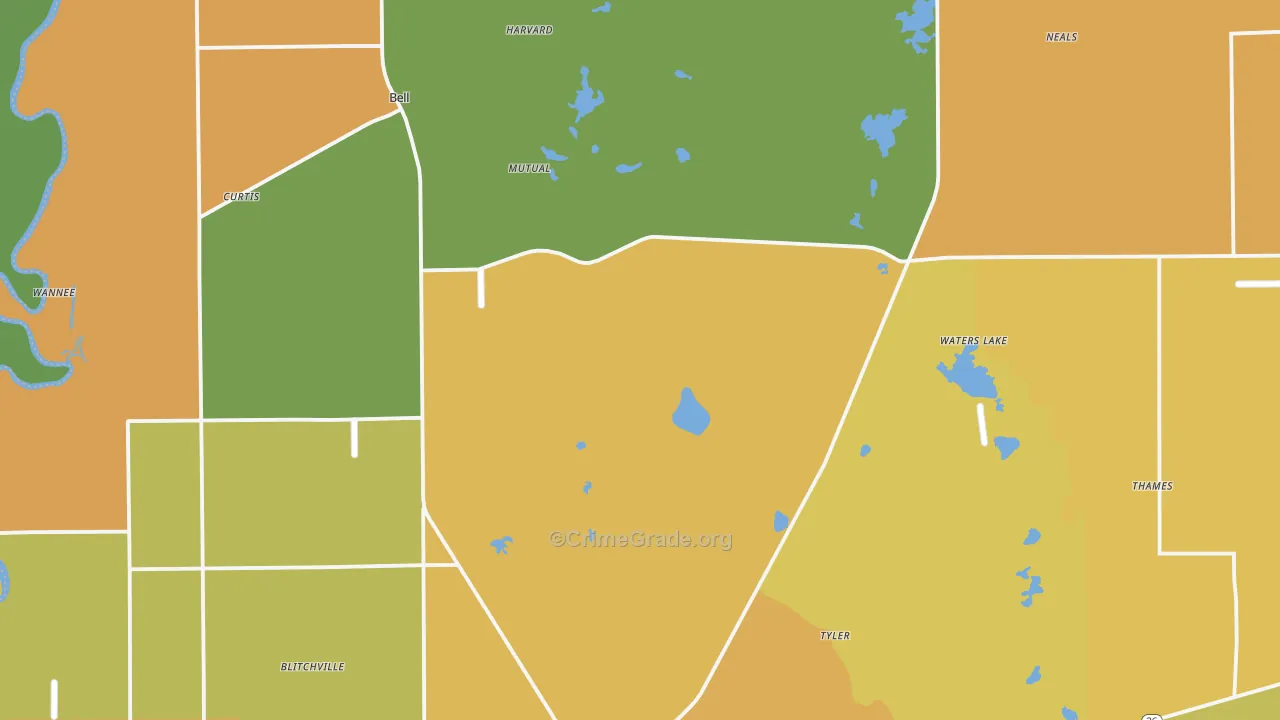 Gilchrist County, FL Map of Murder Rates