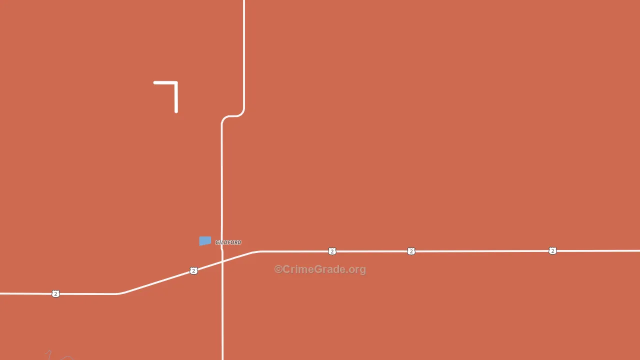 Gildford, MT Map of Murder Rates