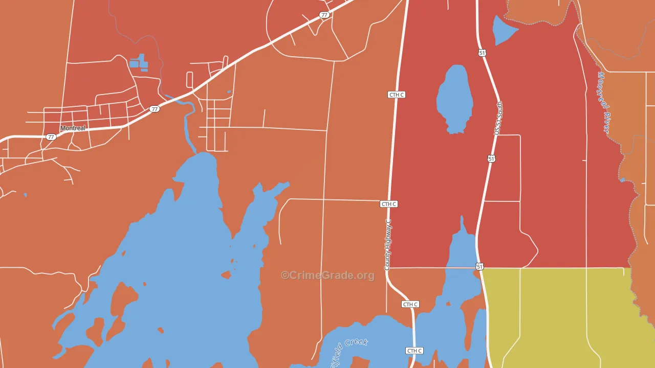 Gile, WI Map of Murder Rates