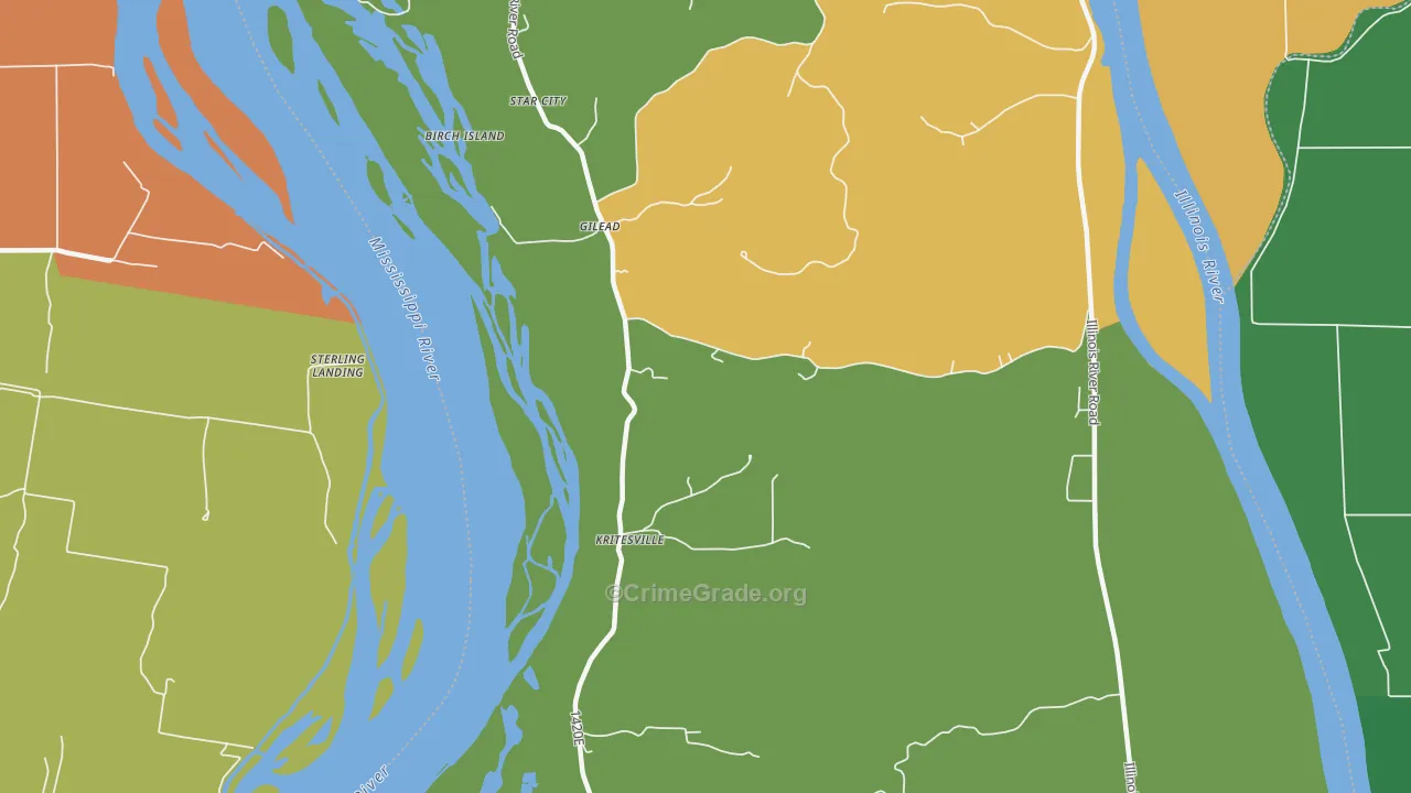 Gilead, IL Map of Murder Rates