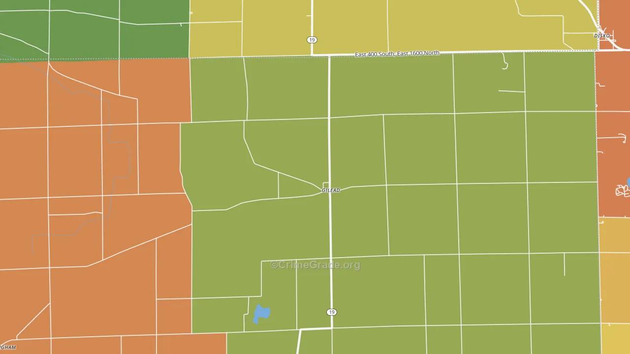 Gilead, IN Map of Murder Rates