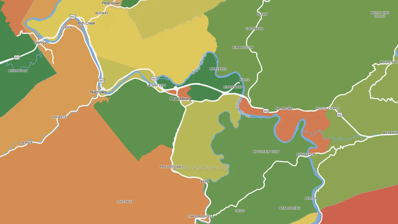Giles County, VA Map of Murder Rates