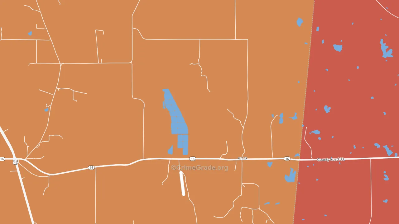Giles, MS Map of Murder Rates