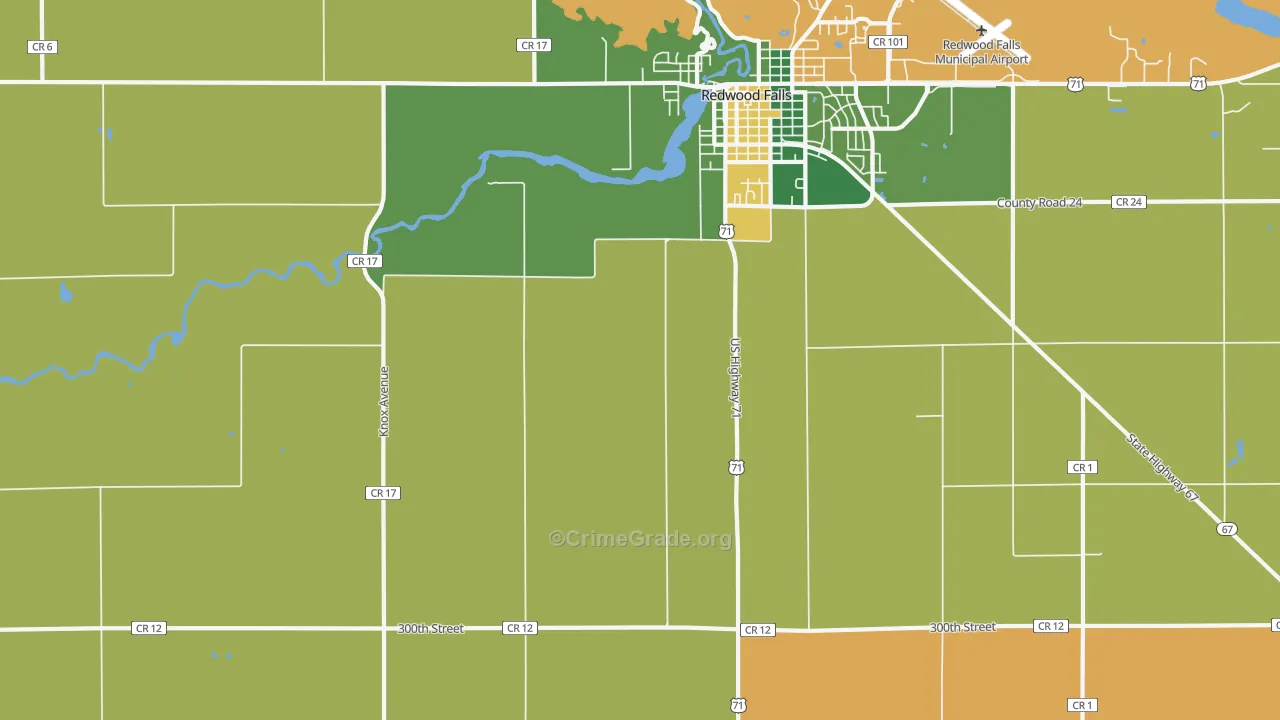 Gilfillan, MN Map of Murder Rates