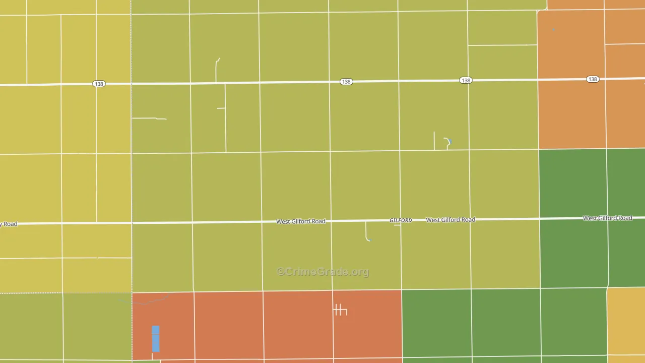 Gilford, MI Map of Murder Rates