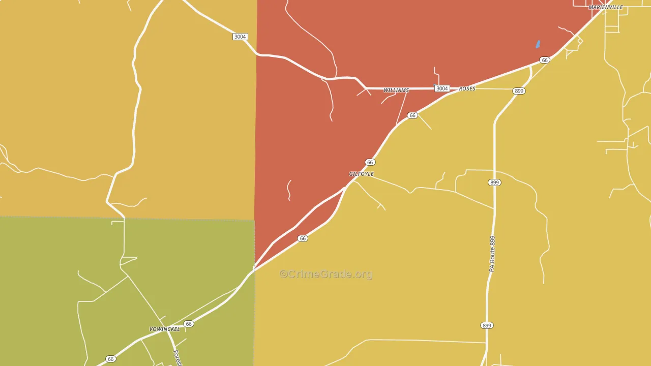 Gilfoyl, PA Map of Murder Rates