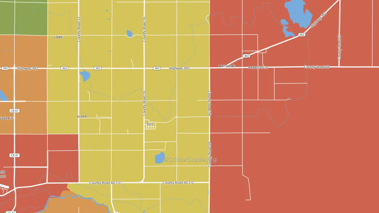 Gill, CO Map of Murder Rates