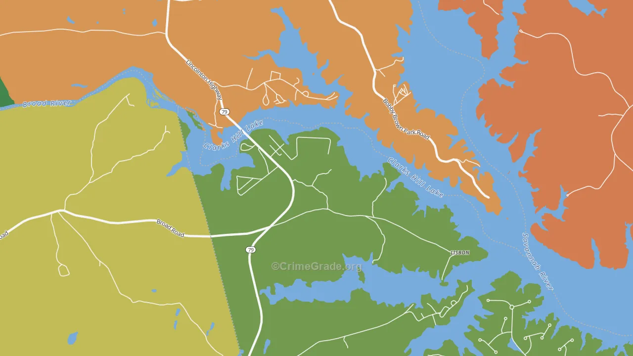 Gill, GA Map of Murder Rates