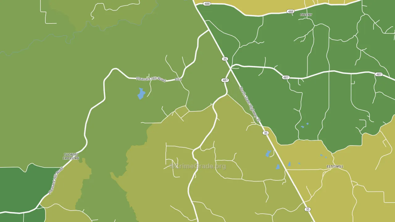 Gill, MS Map of Murder Rates