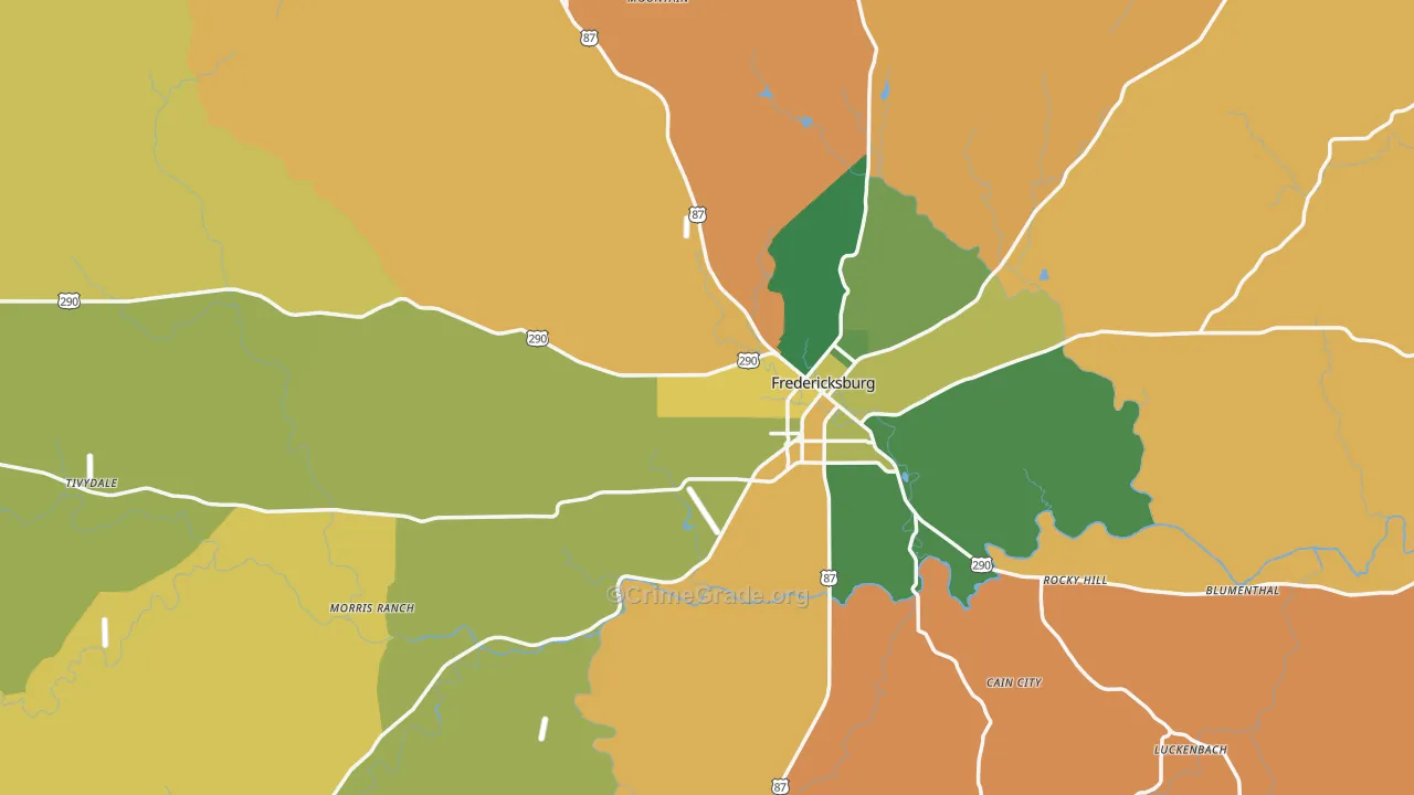 Gillespie County, TX Map of Murder Rates